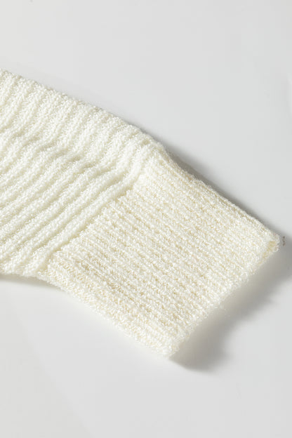 Red Stripe Cozy Color Block Bubble Sleeve Sweater