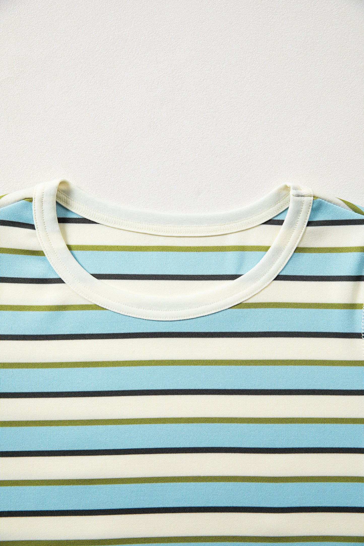Multicolor Striped Long Sleeve Top – Casual Crew Neck Everyday Shirt