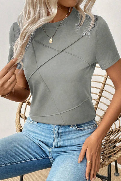Toothpick Stripe Round Neck Tee