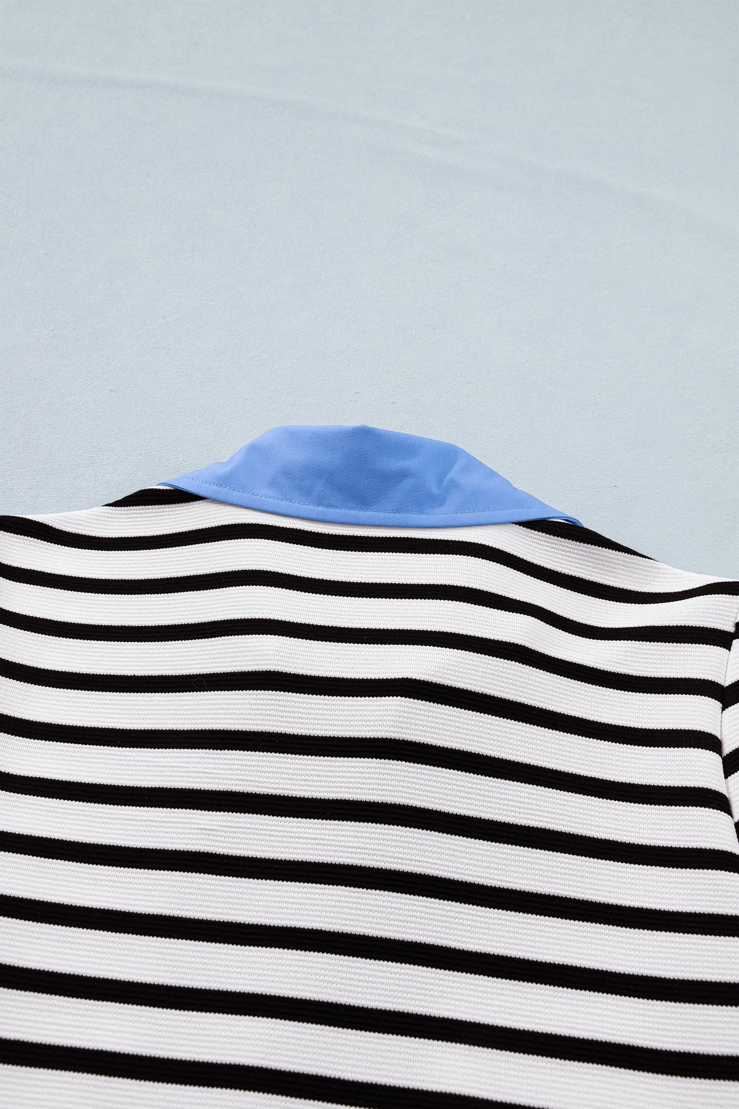 Striped Contrast Collar Puff Sleeve Blouse – Feminine Everyday Boutique Top