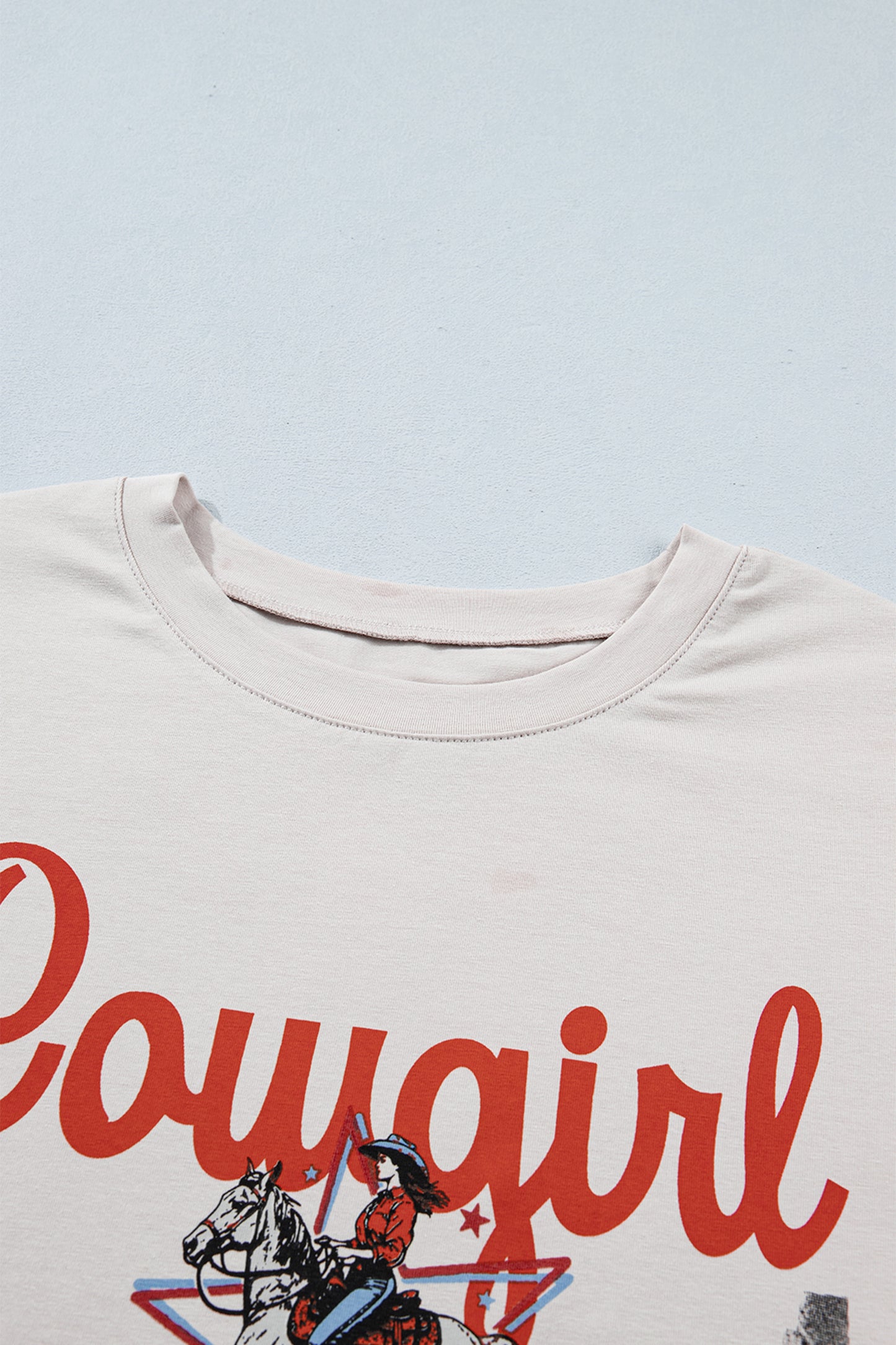 Cowgirl Graphic Peplum Top – Western Leopard Ruffle Everyday Tee