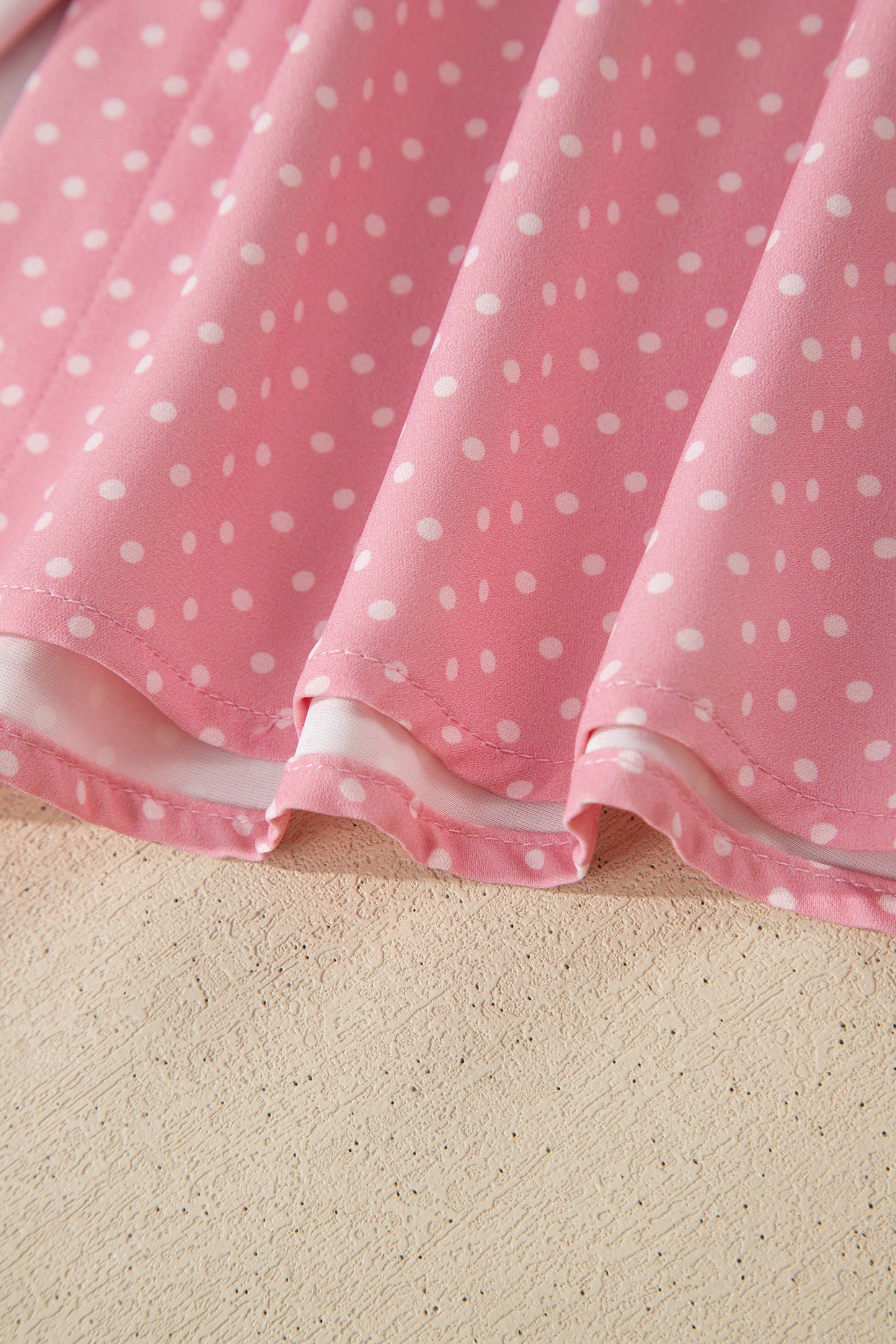 Polka Dot Button Front Blouse – Short Sleeve Collared Top