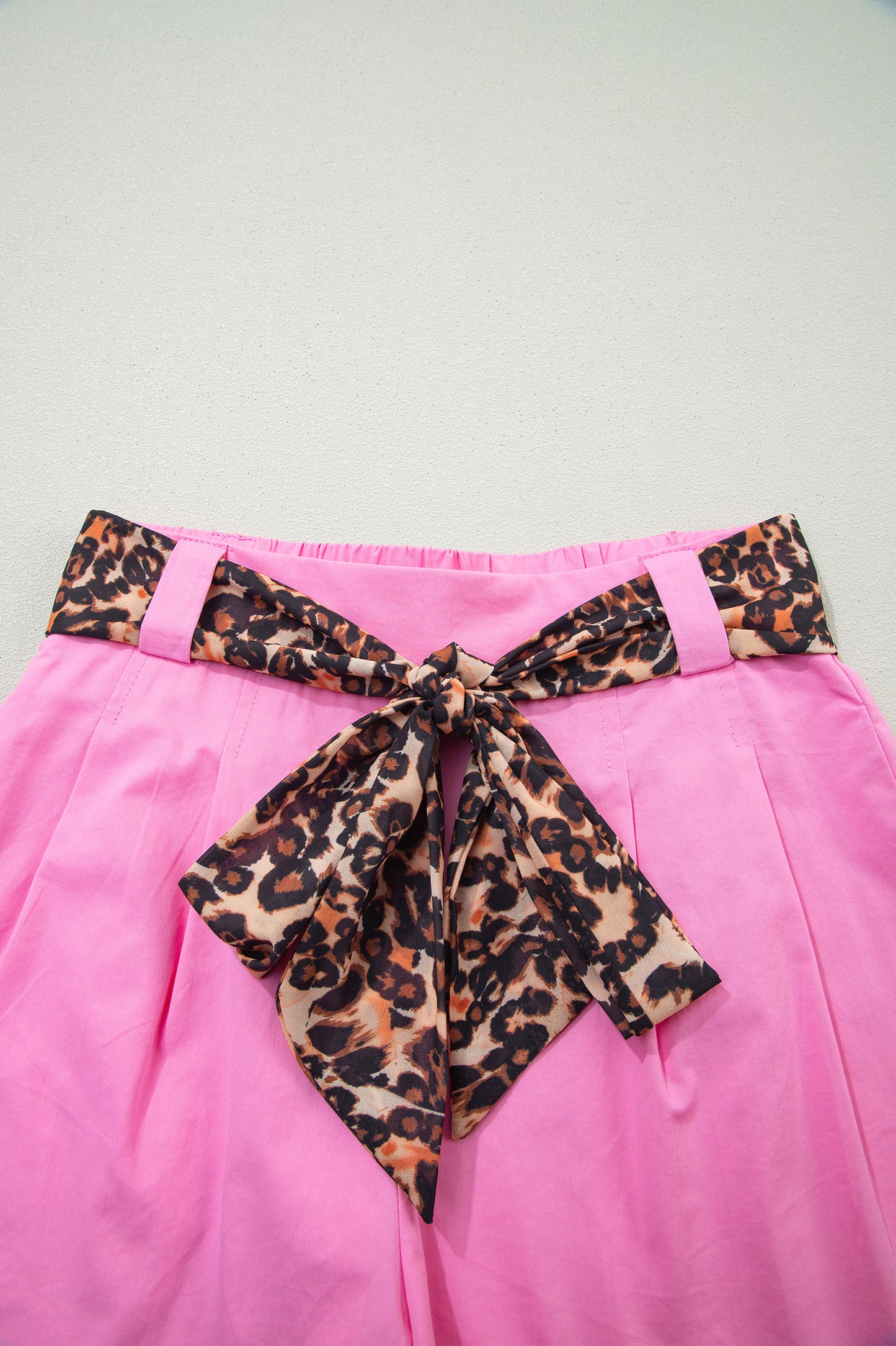 Leopard Tie Pleated Shorts – Casual Boutique Summer Bottoms