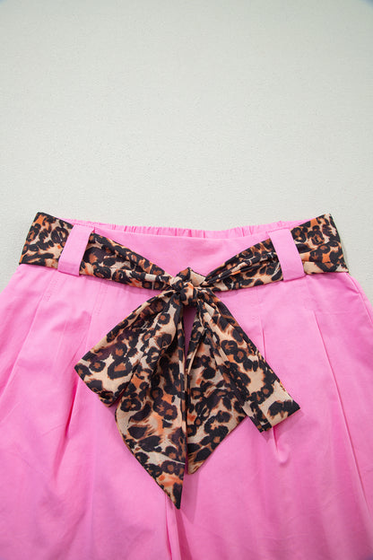 Leopard Tie Pleated Shorts – Casual Boutique Summer Bottoms