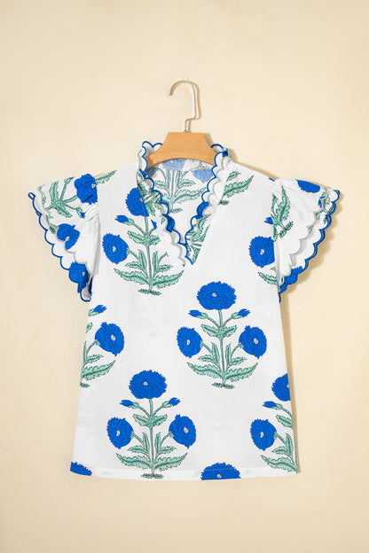 Scallop Embroidered Blouse – Lightweight Textured Feminine Top