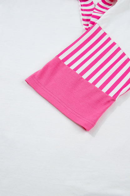 White Contrast Stripe Collared Oversized Blouse – Relaxed Everyday Boutique Top