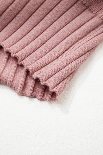 Ribbed Button Knit Cardigan