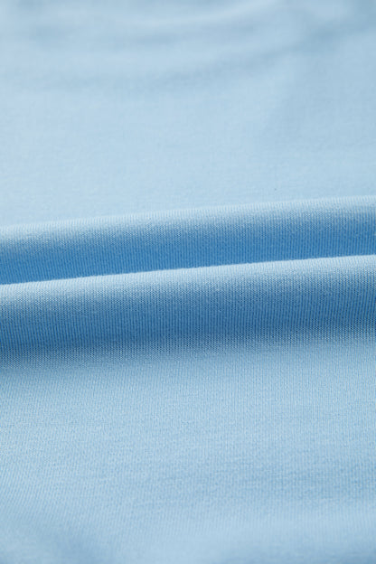 Mist Blue Loose Tee & Wide Leg Pants Set