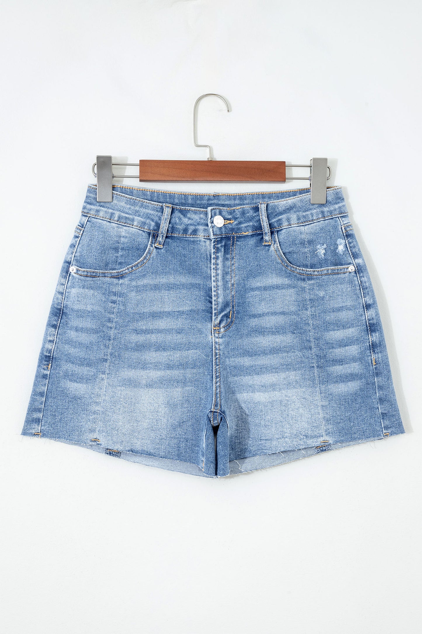 Raw Hem Denim Shorts – Casual High Rise Everyday Summer Bottoms