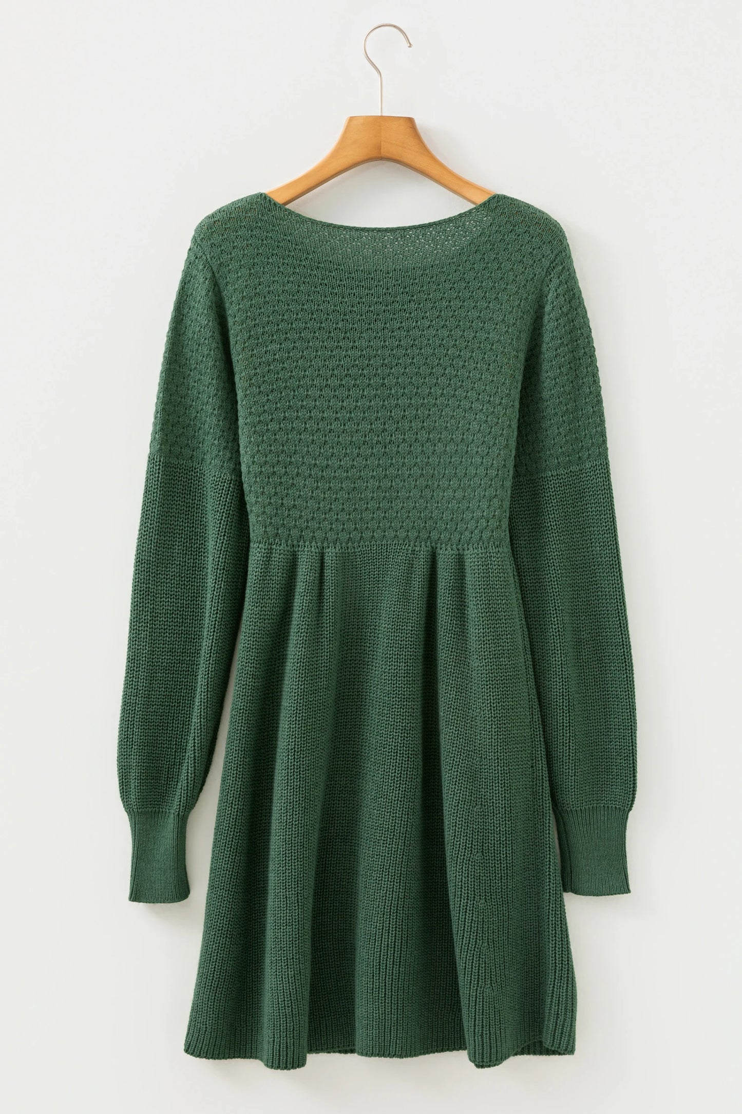 Mist Green Lantern Sleeve Empire Waist Sweater Dress