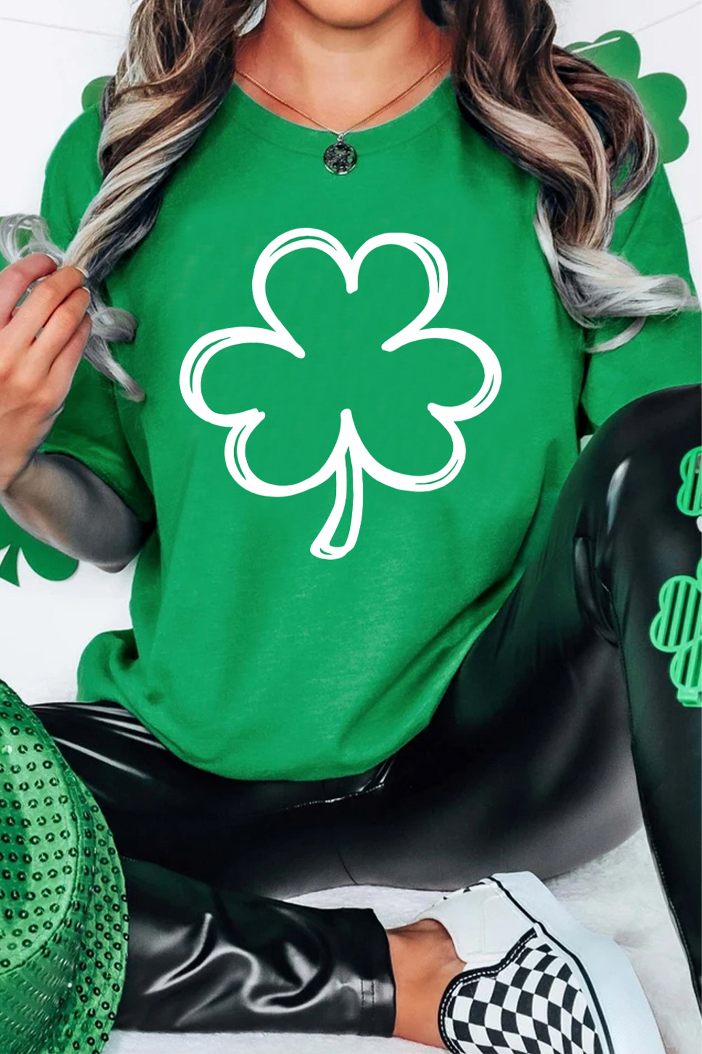 Lucky Shamrock Tee – Bright Green St. Patrick’s Day Casual Top