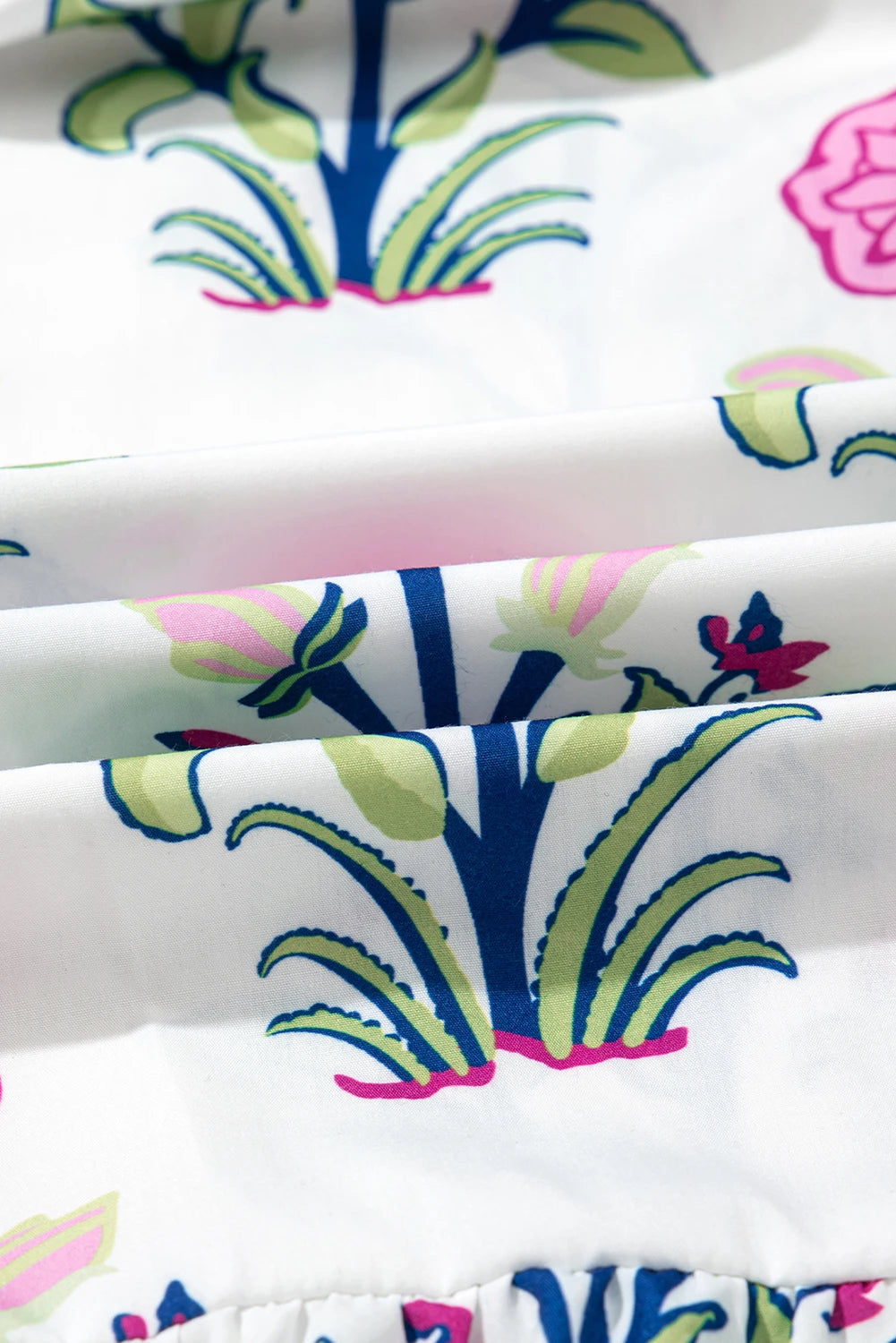 Blue Floral Puff Sleeve High Waist Maxi Dress